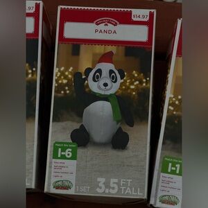 Holiday Time Panda with Red Santa Hat
